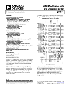 AD9271 Octal LNA/VGA/AAF/ADC and Crosspoint Switch