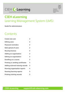 CIEH eLearning Learning Management System (LMS) Contents