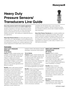 Heavy Duty Pressure Sensors and Transducers Line Guide