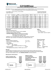 c213unv spec sheet - Universal Lighting Technologies