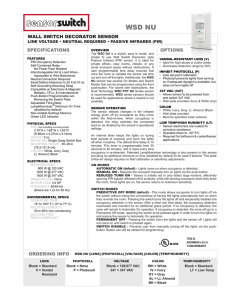 WSD NU Wall Switch Decorator Switch with Neutral Wire