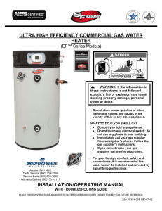 ULTRA HIGH EFFICIENCY COMMERCIAL GAS WATER HEATER