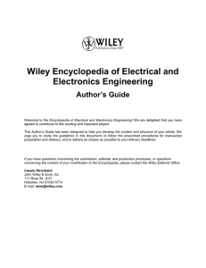 Wiley Encyclopedia of Electrical and Electronics Engineering