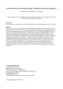 Grid Integration of Renewable Energy: Flexibility