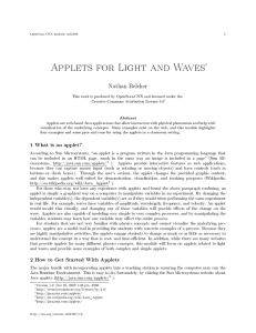 Applets for Light and Waves