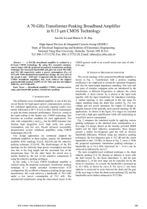 A 70-GHz Transformer-Peaking Broadband Amplifier in 0.13