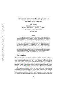 Variational reaction-diffusion systems for semantic segmentation