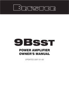 power amplifier owner`s manual