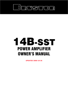 power amplifier owner`s manual