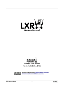 SonicPotions LXR OwnersManual