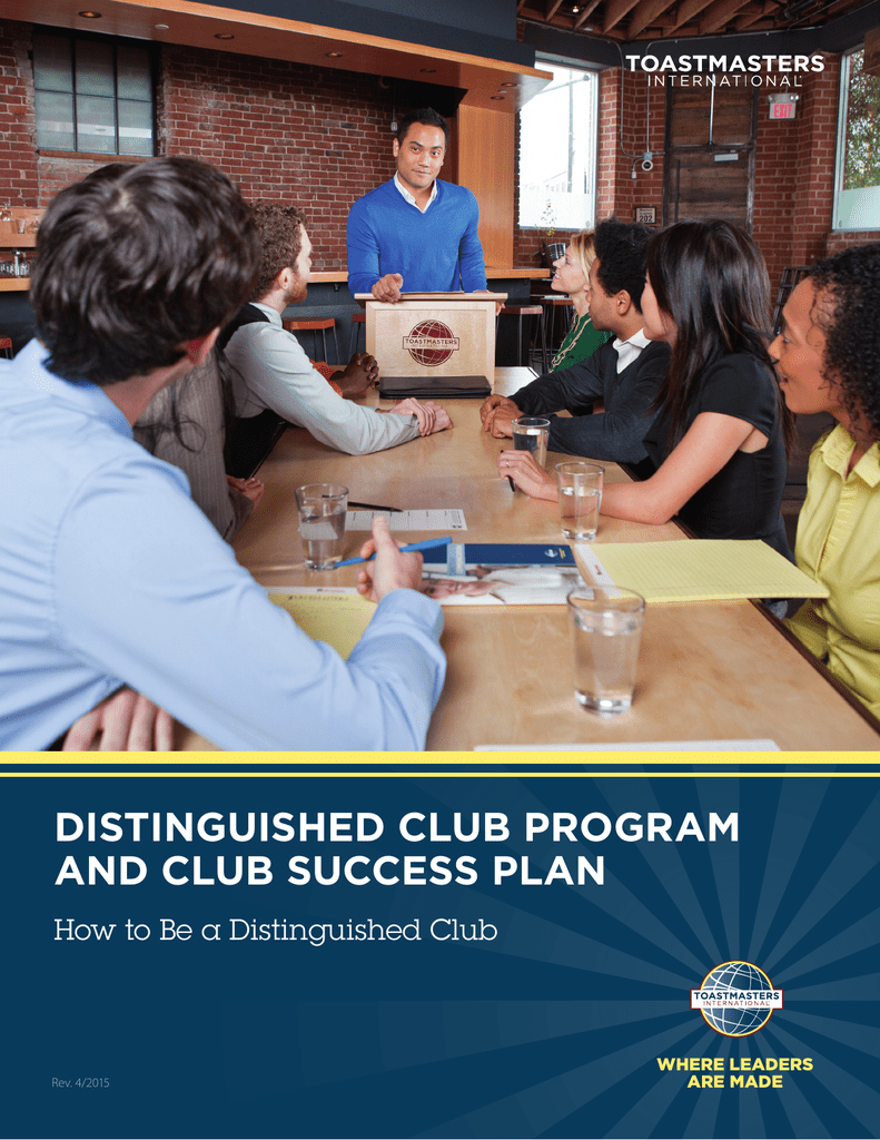 Distinguished Club Program And Club Success Plan