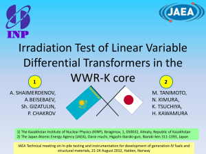 Irradiation test of linear variable differential transformers in the WWR