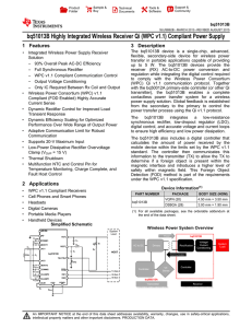 bq51013B Highly Integrated Wireless Receiver Qi