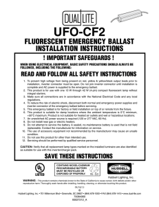 UFO-CF2 Installation Instructions - Dual-Lite