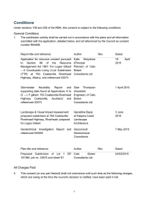 Suggested Draft Consent Conditions