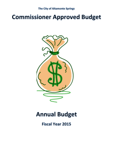 2015 Annual Budget - Altamonte Springs