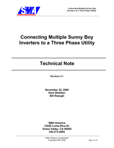 Connecting Multiple Sunny Boy Inverters to a Three Phase Utility