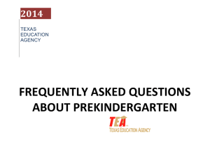 frequently asked questions about prekindergarten