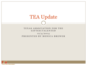 TEA Update - TAGT 2016 Conference