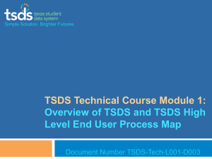 TSDS Technical Course Module 1