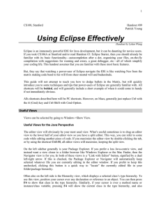 Using Eclipse Effectively