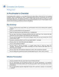A Proofreader`s Checklist