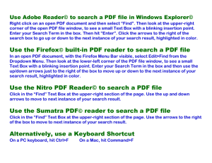 Use the Firefox© built-in PDF reader to search a PDF file Use the
