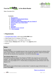 From the to the eBook-Reader Contents 1. Requirements Notes: