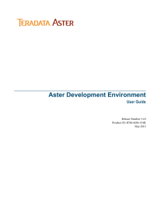 Aster Development Environment - Teradata