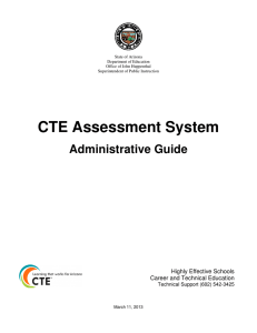 the ADE CTE Assessment System