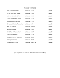 TABLE OF CONTENTS (All Scriptures are from the ESV unless