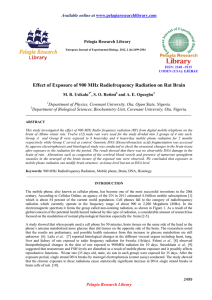 Effect of Exposure of 900 MHz Radiofrequency Radiation
