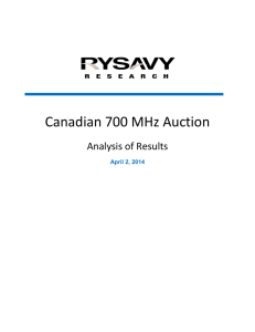 Canadian 700 MHz Auction