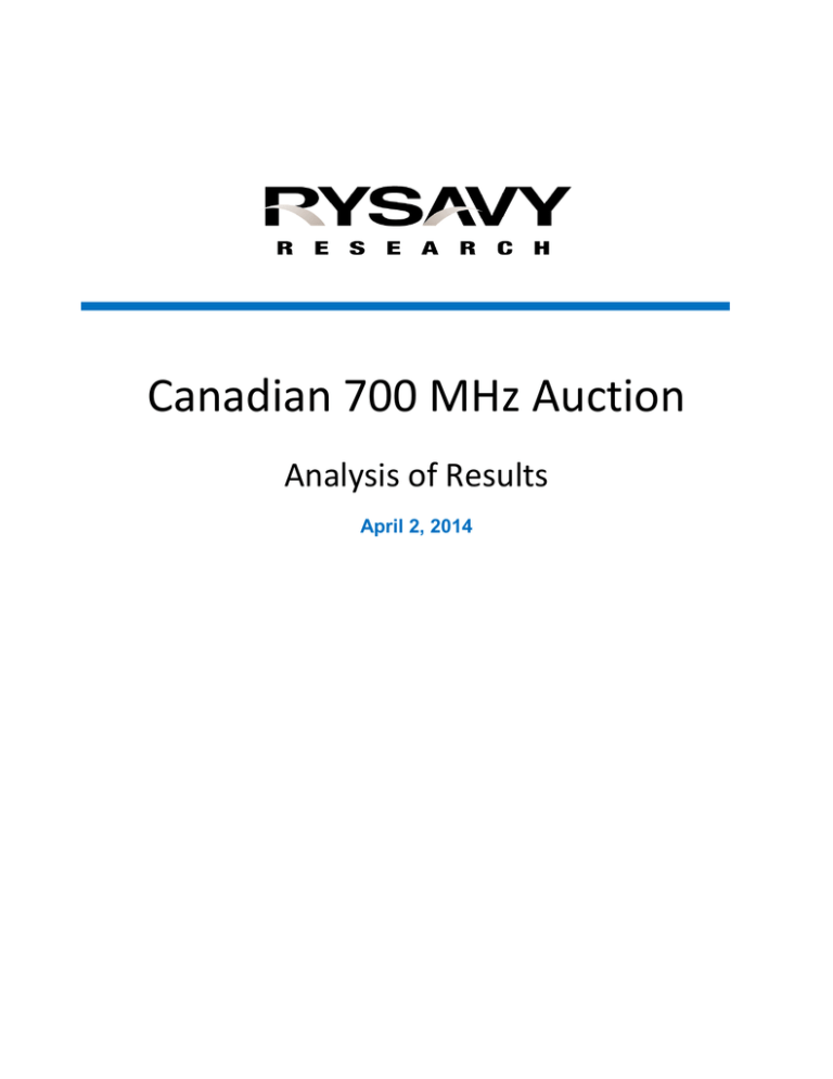 Canadian 700 MHz Auction