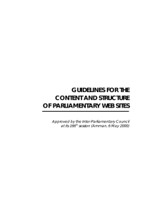 Guidelines for the Content and Structure of Parliamentary Web Sites