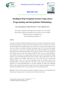 Intelligent Drip Irrigation System Using Linear Programming and