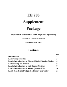 EE 203 Supplement Package - UAH Electrical and Computer