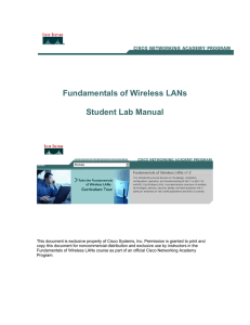 Fundamentals of Wireless LANs Student Lab Manual