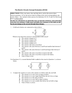 The Electric Circuits Concept Evaluation (ECCE) DIRECTIONS