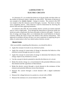 LABORATORY VI ELECTRIC CIRCUITS