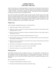 LABORATORY IV ELECTRIC CIRCUITS