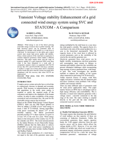 Transient Voltage stability Enhancement of a grid connected wind