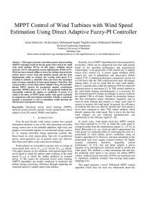 MPPT Control of Wind Turbines with Wind Speed Estimation Using