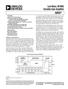 AD603* Low Noise, 90 MHz Variable