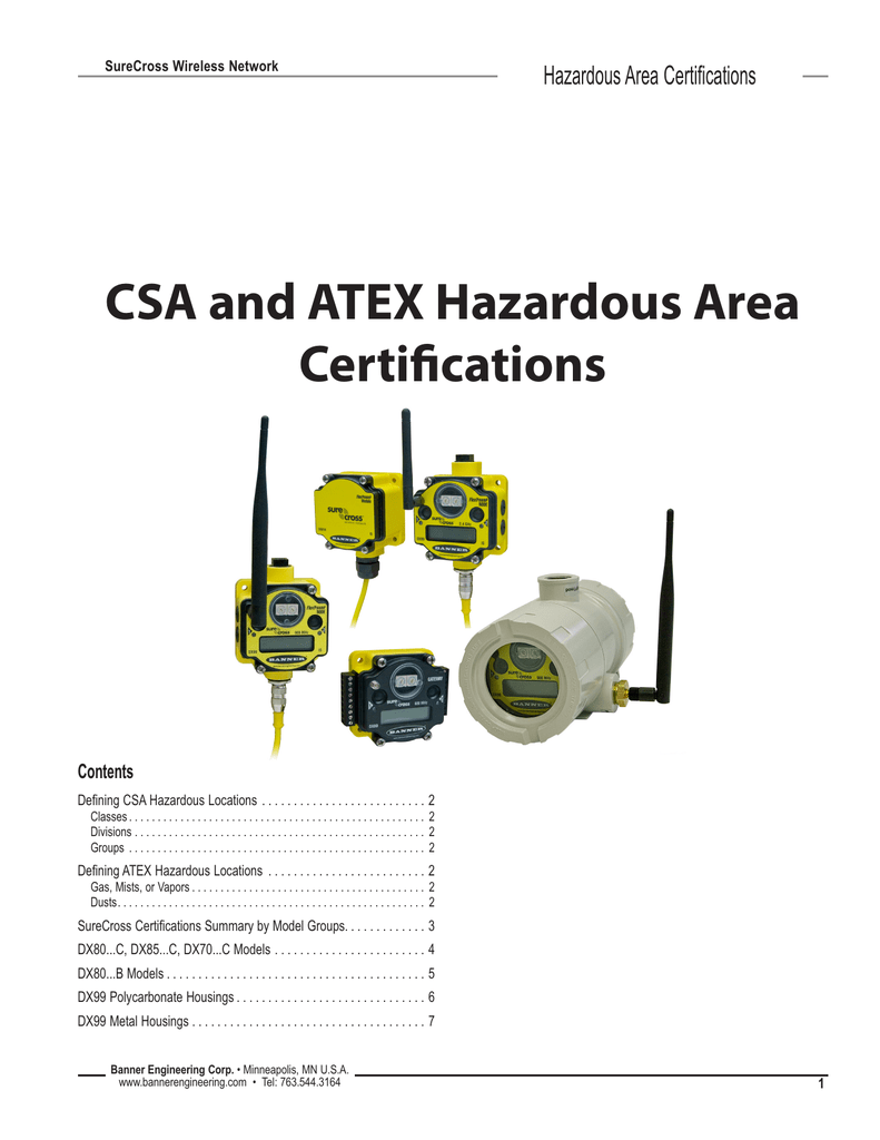 Csa And Atex Hazardous Area Certifications