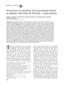 Extraction of maxillary first permanent molars in patients with Class II