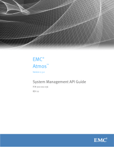 EMC AtmosSystem Management API Guide