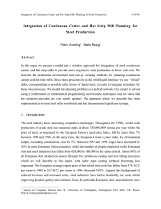 Integration of Continuous Caster and Hot Strip Mill Planning for