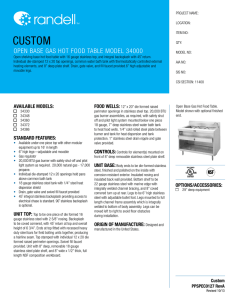 Randell Custom Fabrication Specification Sheet