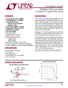 LTC6268/LTC6269 - 500MHz Ultra-Low Bias